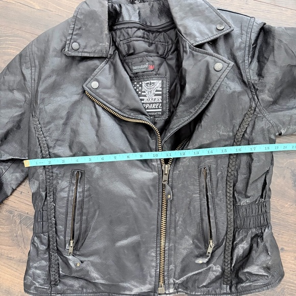 USA Bikers Dream Apparel Black Leather Jacket - Picture 11 of 13